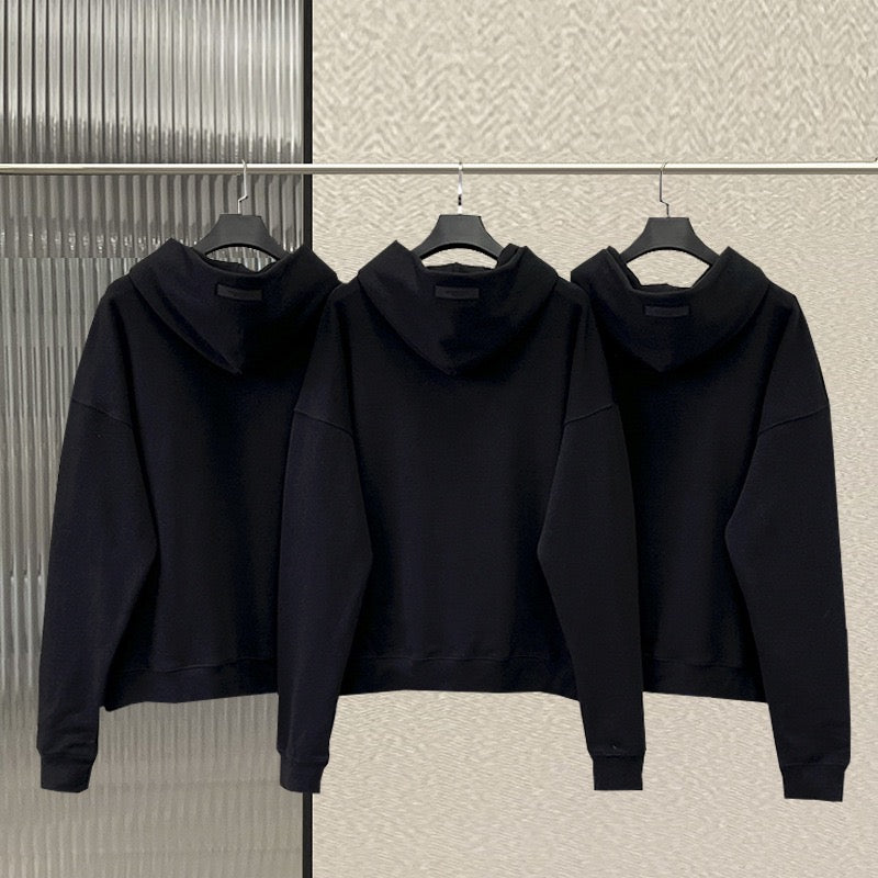 Black Cotton Logo Pullover - Men's