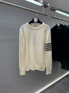 4-Bar Crewneck Navy Sweater - Men's