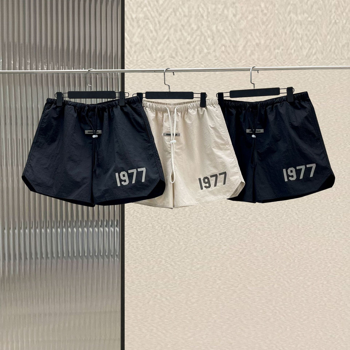 Grey Cotton Numeral Print Drawstring - Men's
