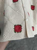 Red Square Crochet Knit Shirt - Men's