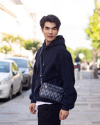 Black Cotton Plain Zip-Through - Men's