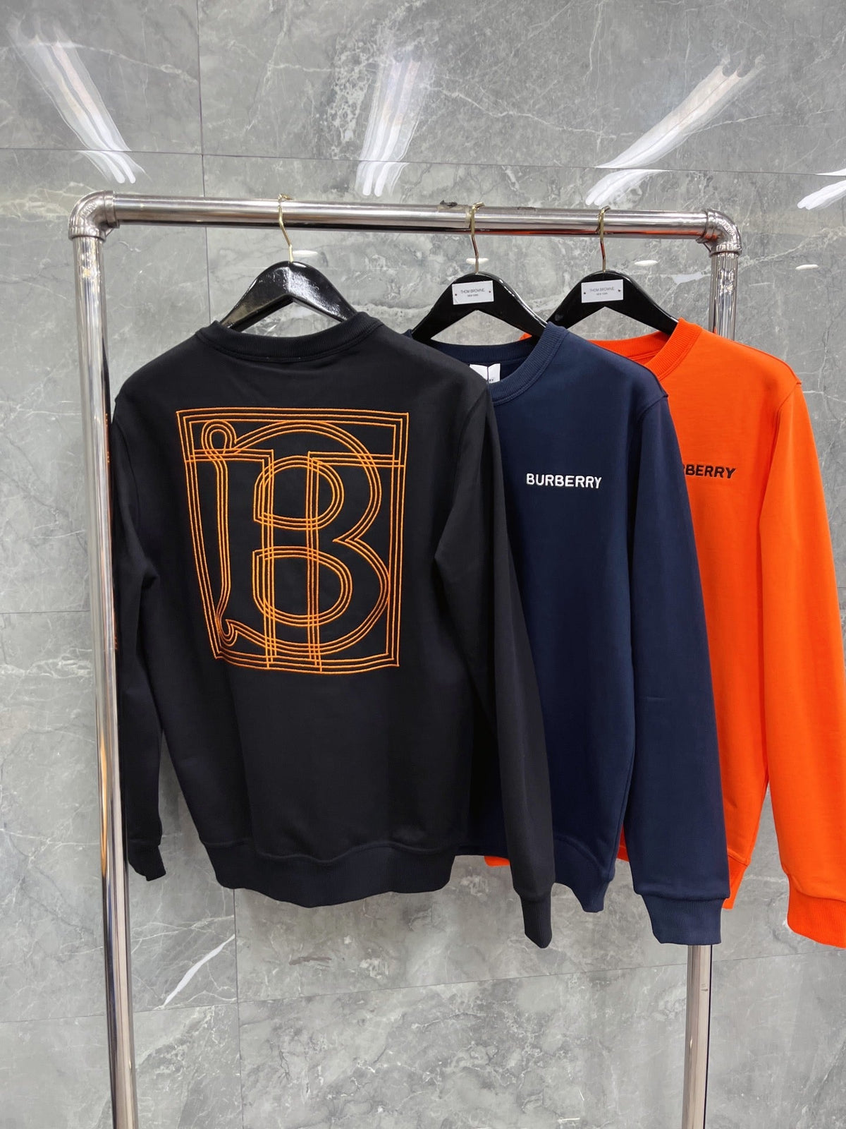 Black Cotton Tonal Crewneck - Men's