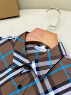 Beige Cotton Tartan Long-Sleeve - Men's