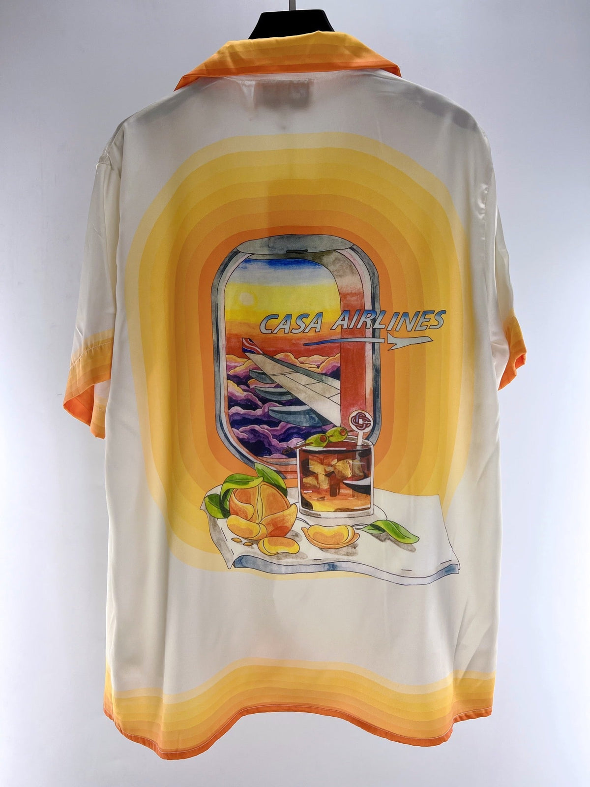 Orange Trim Silk Shirt - Men's