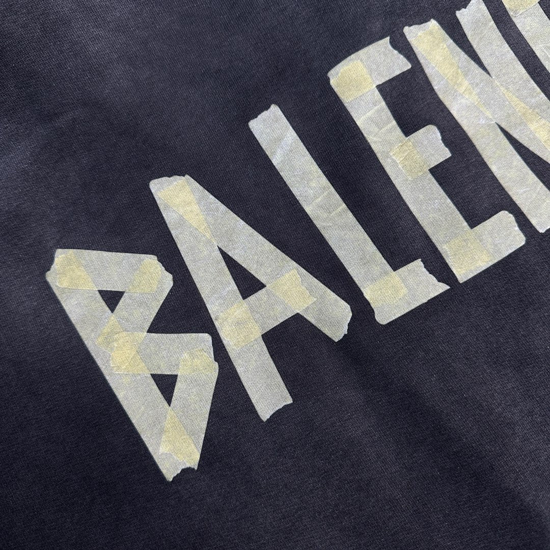 Black Cotton Washed Logo Pullover - Men's