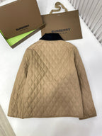Beige Nylon Contrast Collar Quilted - Men's