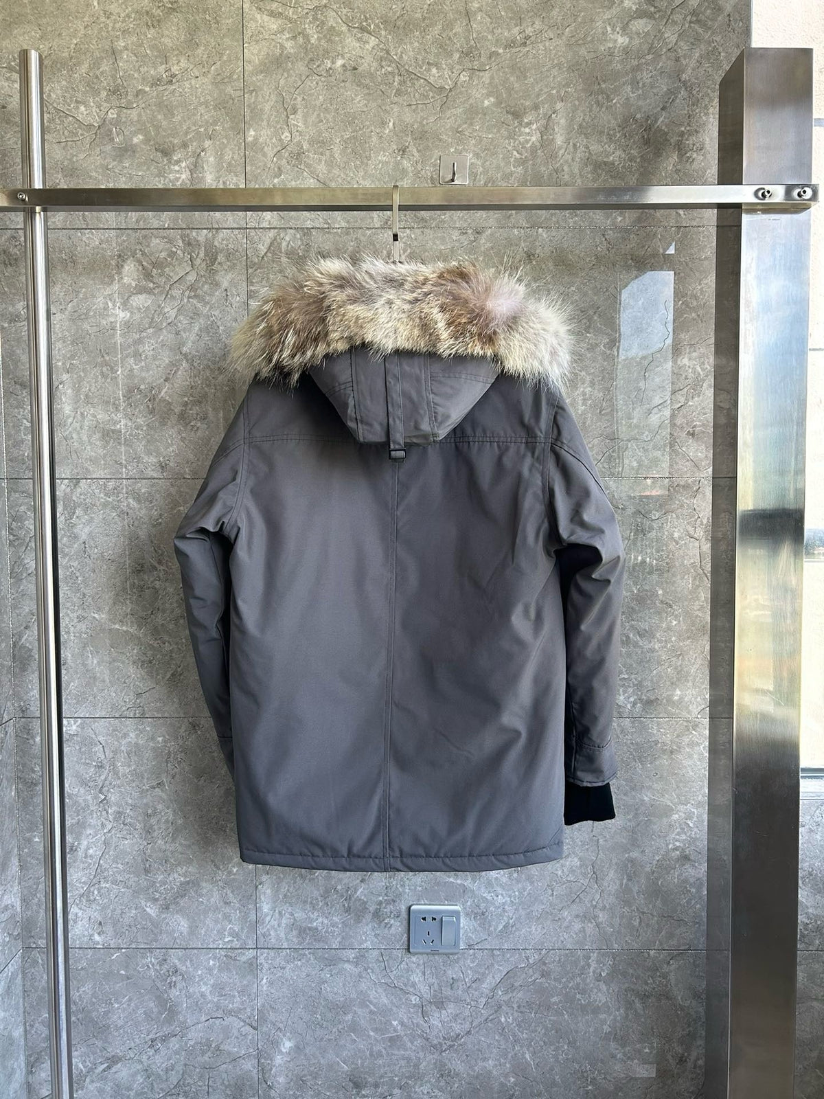 Black and Grey Parka - Men's