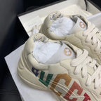 Cream Leather Graphic Chunky - Women's