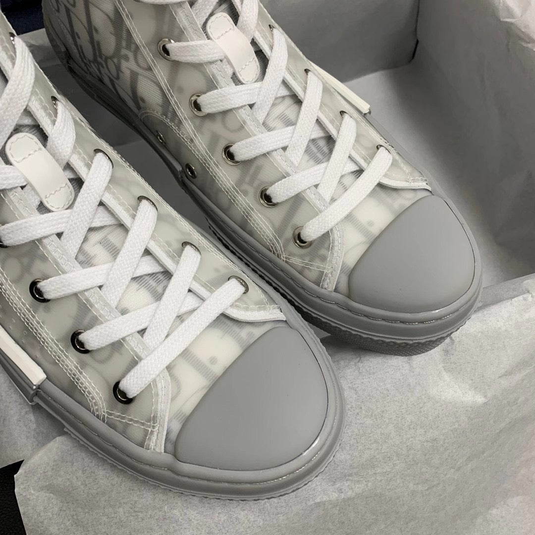 B23 High-Top Grey Oblique Sneakers