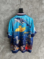 Underwater Print Silk Shirt - Men's