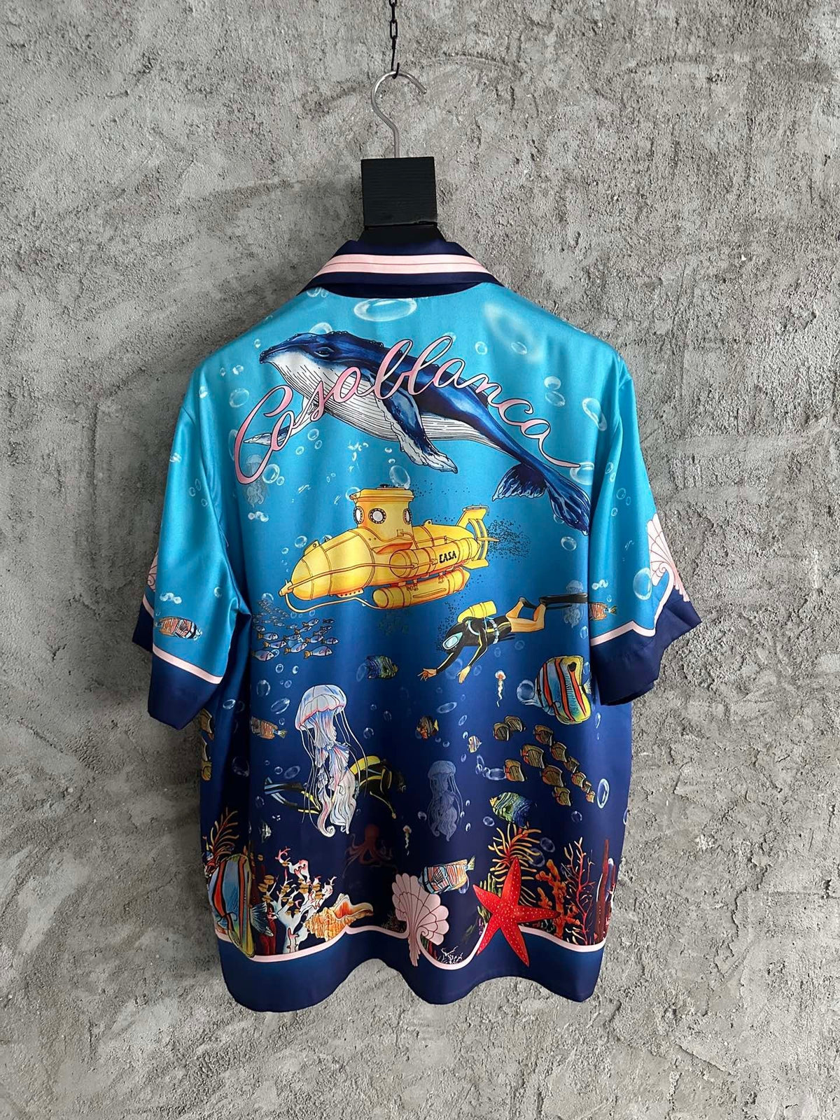 Underwater Print Silk Shirt - Men's