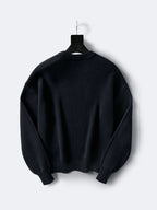 Cream Wool Text Logo Crewneck - Men's