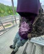 Purple Cotton Web Print Pullover - Men's