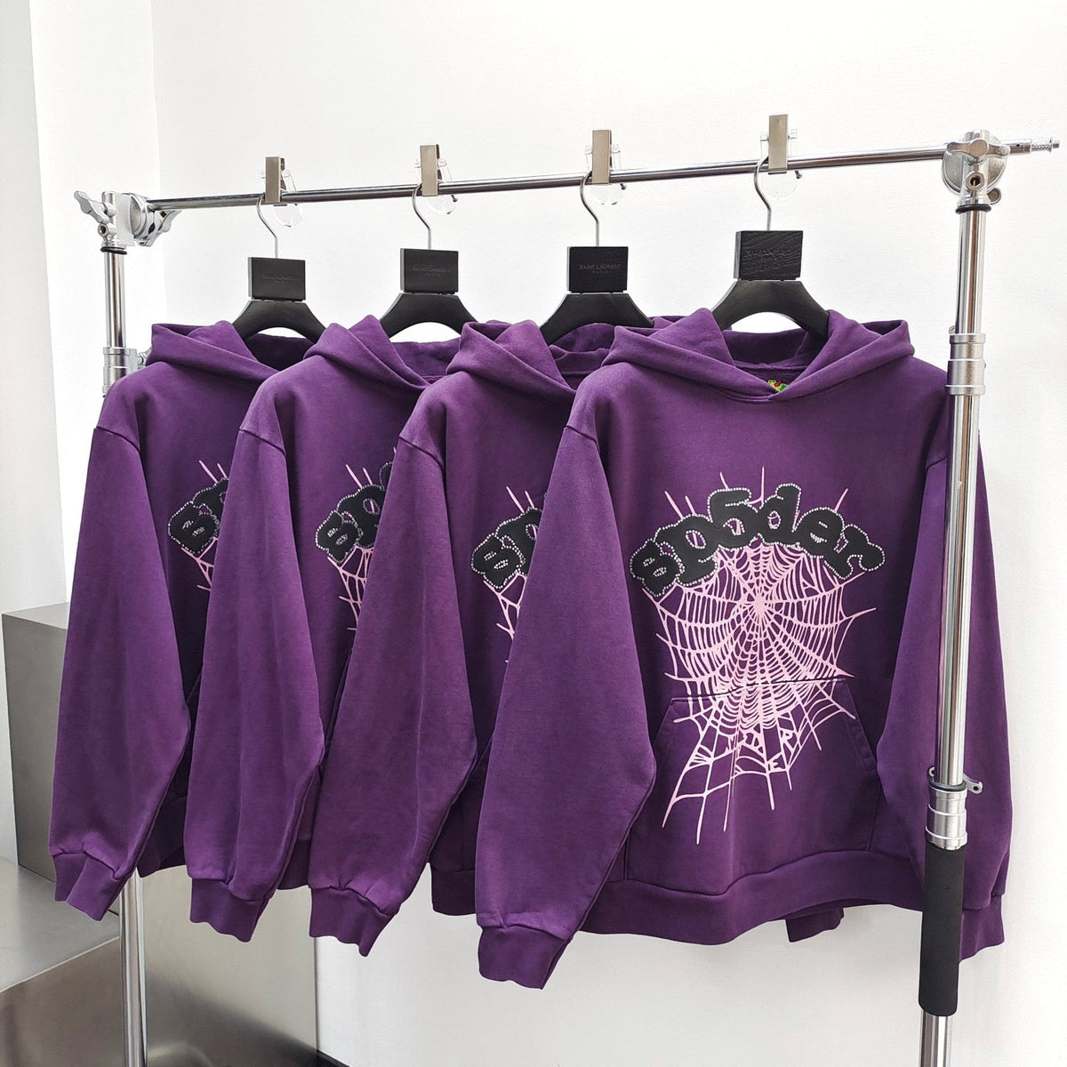 Purple Cotton Web Print Pullover - Men's