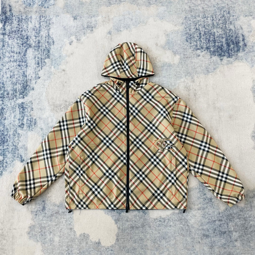 Vintage Check Hooded Zip Jacket - Men's