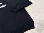 Black Cotton Logo Crewneck - Men's