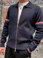 RWB Stripe Cardigan Navy - Men's