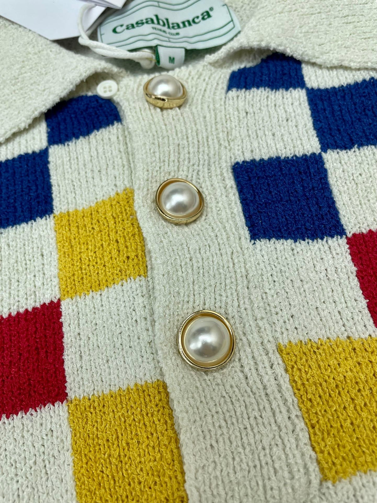 Checkerboard Knit Polo Shirt - Men's