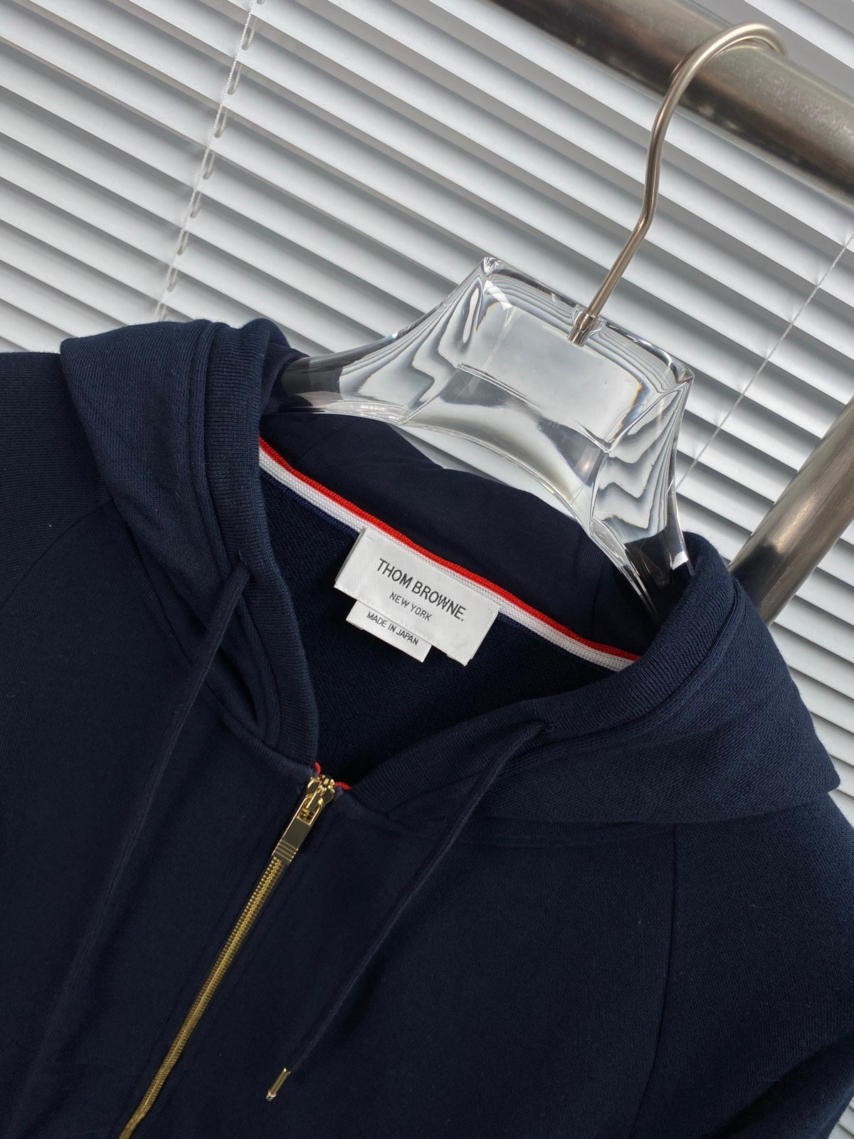 Navy Cotton Plain Zip-Through - Men's