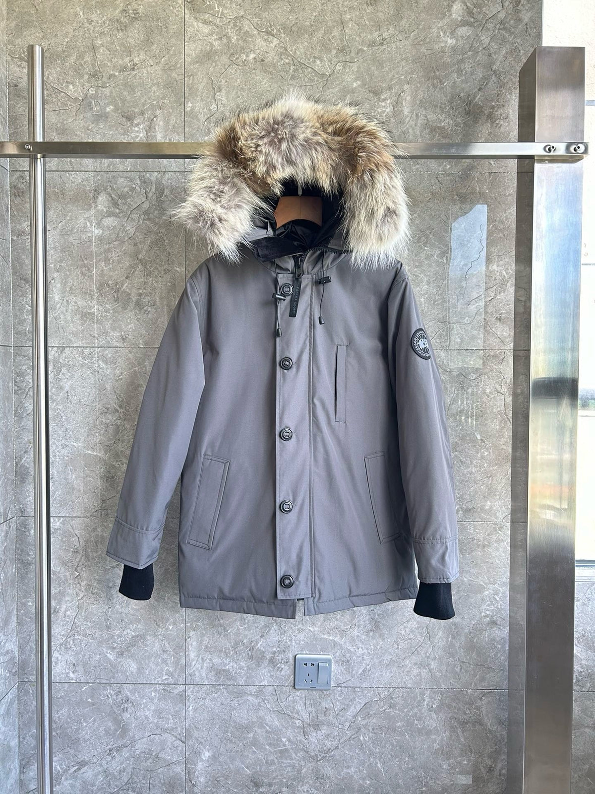 Black and Grey Parka - Men's