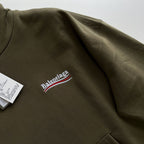 Olive Cotton Chest Logo Pullover - Men's