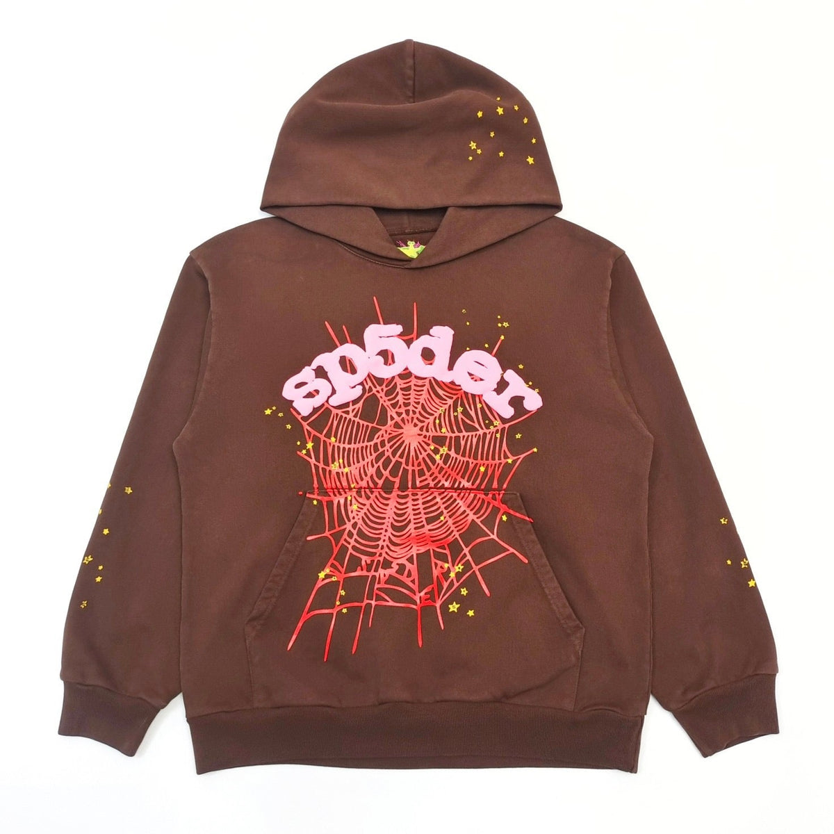 Brown Cotton Web Print Pullover - Men's