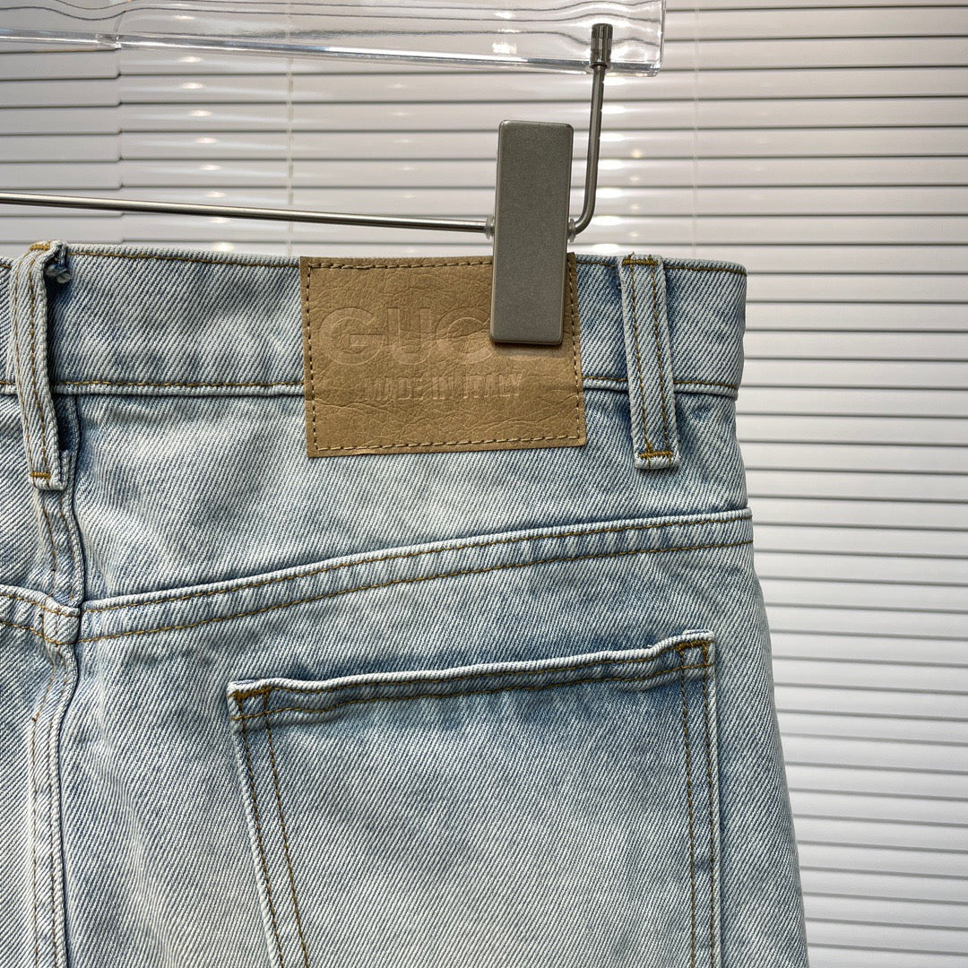 Blue Denim Faded Straight - Women's