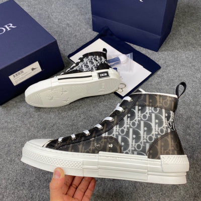 B23 High-Top Brown Oblique Sneakers