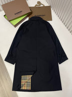 Navy Cotton Plain Car Coat - Men's