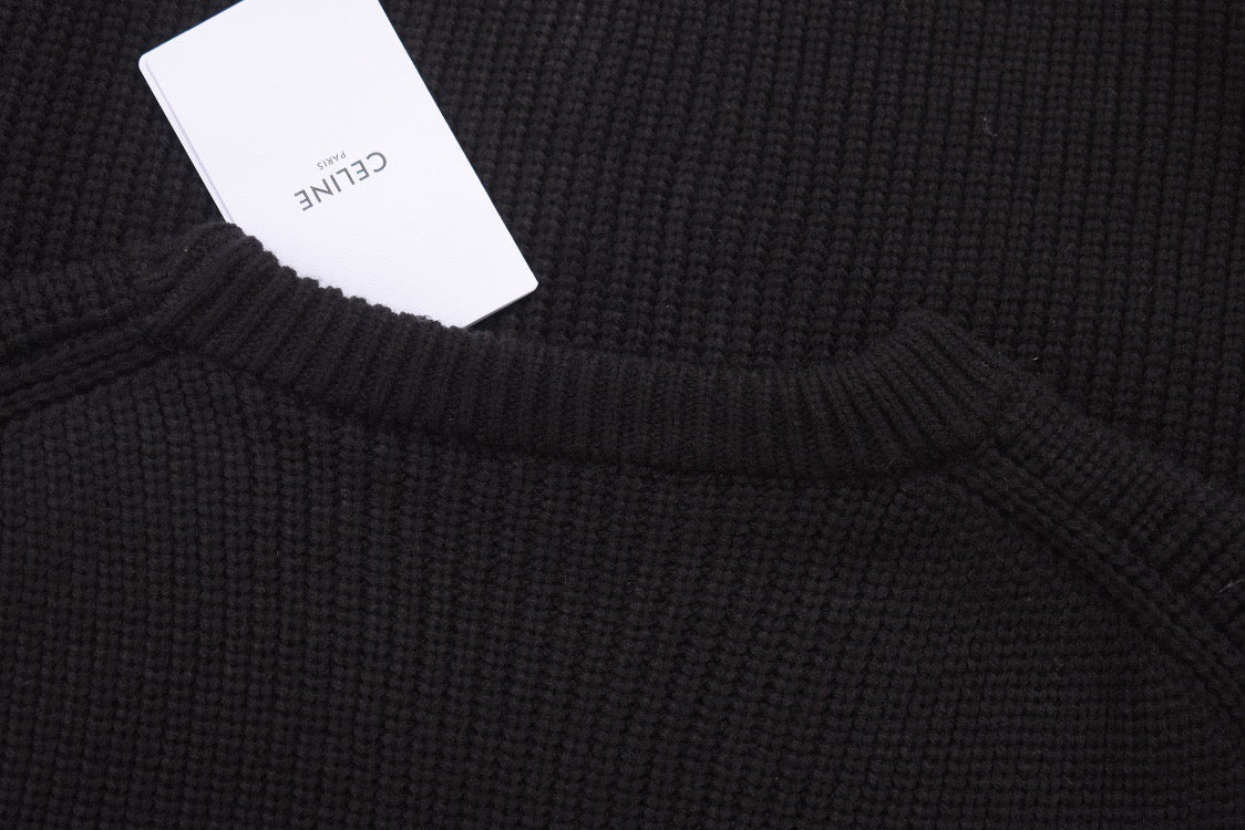 Black Cotton Bold Text Long-Sleeve - Men's