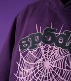 Purple Cotton Web Print Pullover - Men's