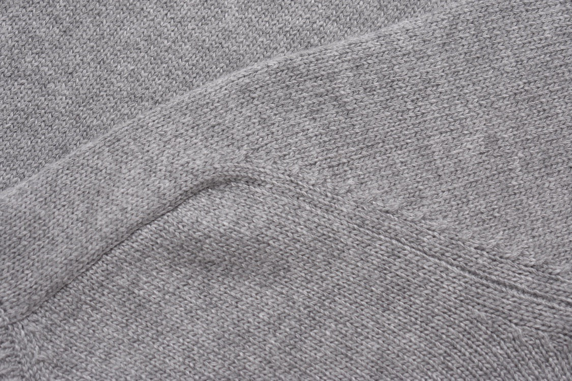 Grey Cotton Chest Logo Long-Sleeve - Men's