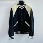 Black Wool Cream Sleeve Varsity - Men's