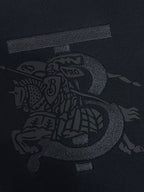 Navy Cotton Tonal Emblem Crewneck - Men's