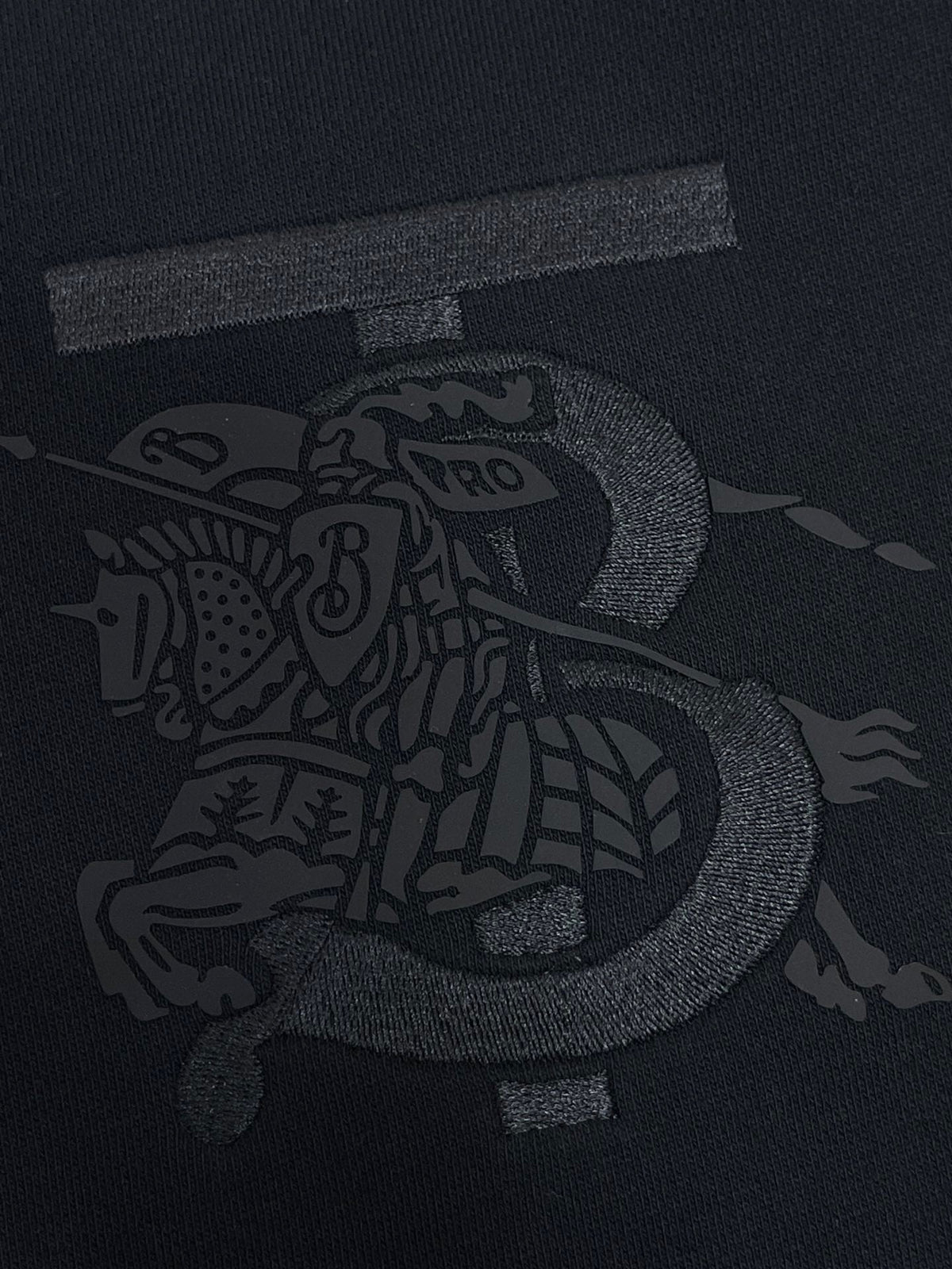 Navy Cotton Tonal Emblem Crewneck - Men's