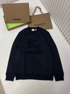 Black Cotton Tonal Emblem Crewneck - Men's