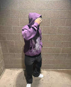 Purple Cotton Web Print Pullover - Men's