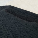 Black Wool Cable Crewneck - Men's