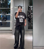 Black Jersey Numeral Short-Sleeve - Men's