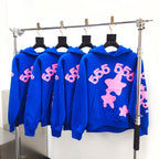 Blue Cotton Star Print Pullover - Men's