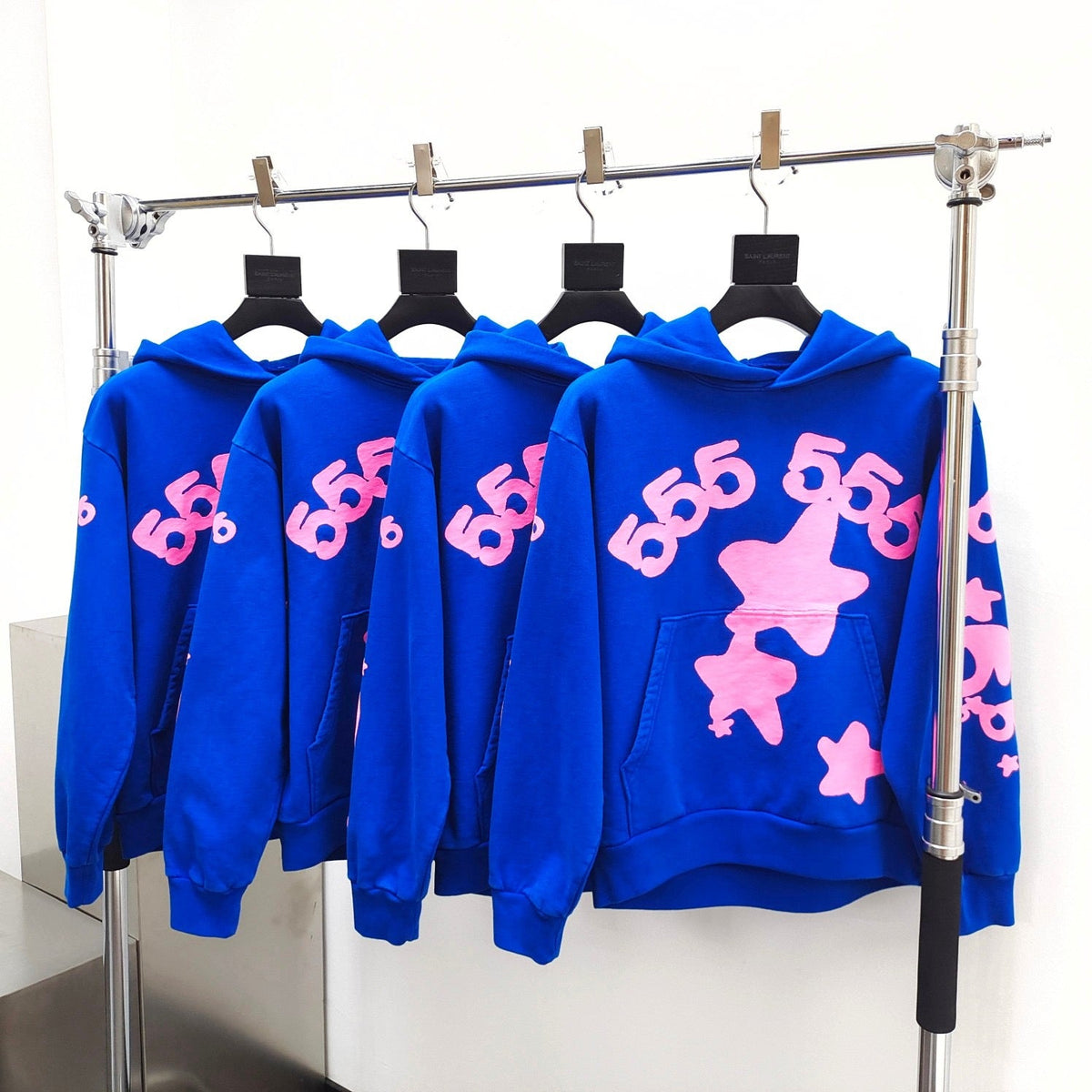 Blue Cotton Star Print Pullover - Men's