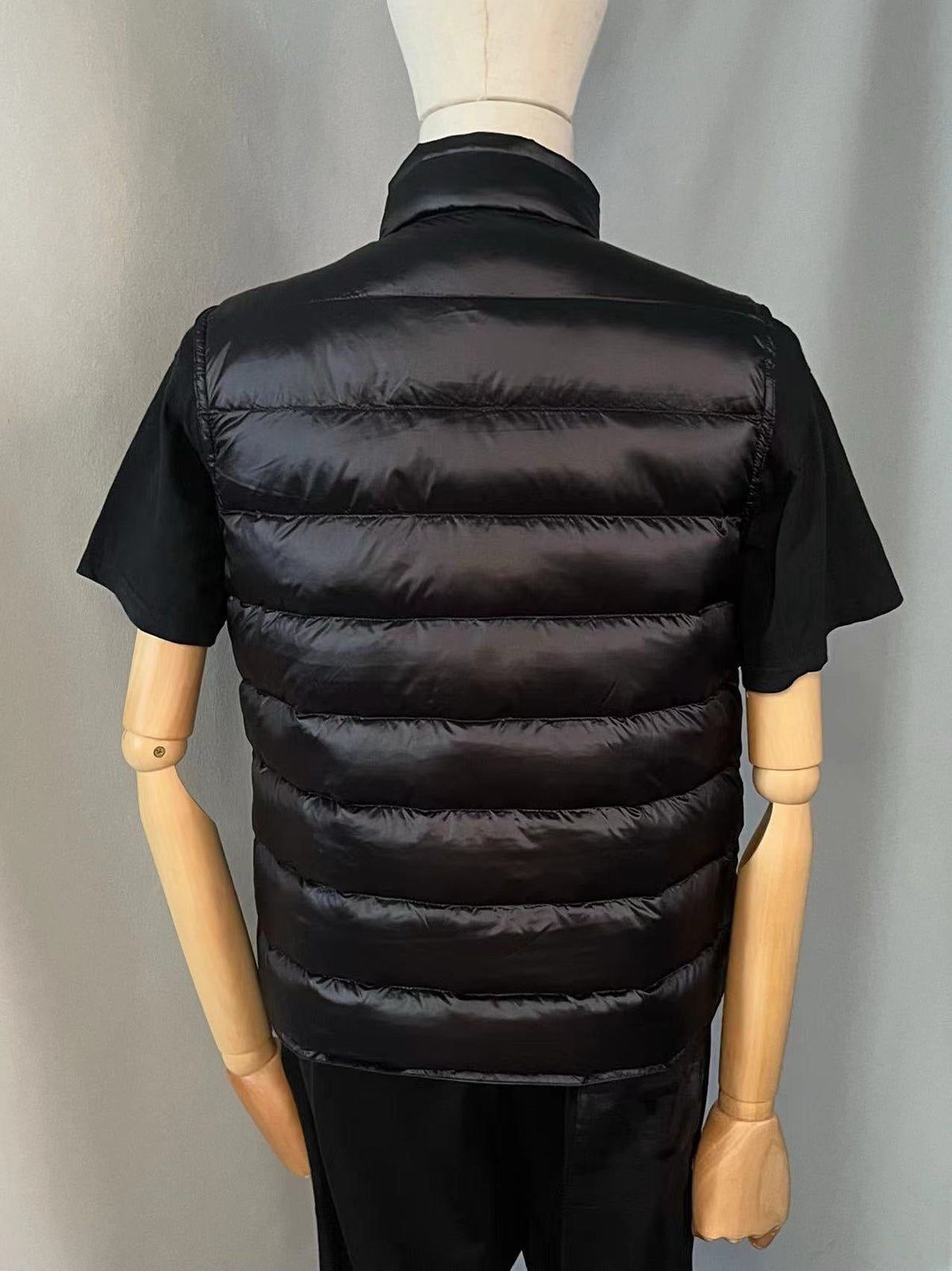 Black Nylon Lightweight Gilet - Men's