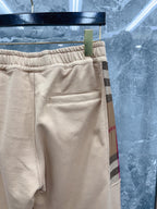 Navy Cotton Check Tie Joggers - Men's