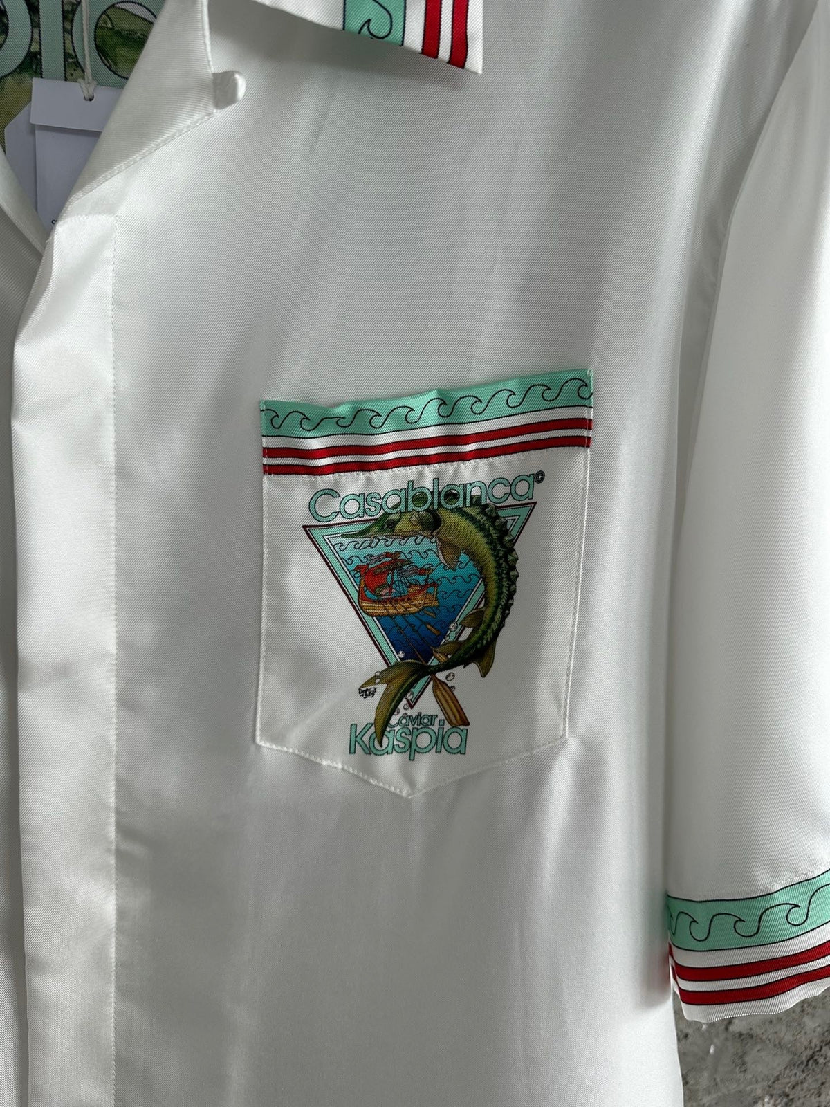 White Knit Crest Trim Short-Sleeve - Men's