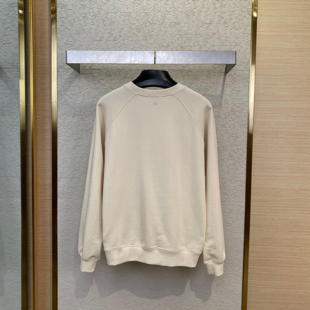 Cream Cotton Heart Logo Crewneck - Men's