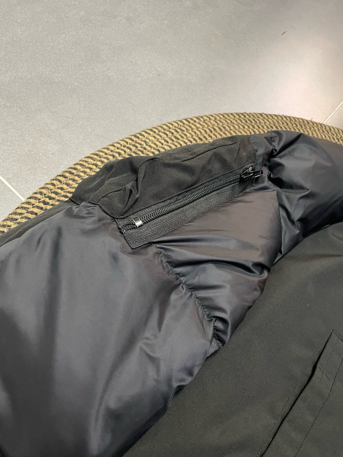 Black and White Puffer Jacket - Men's