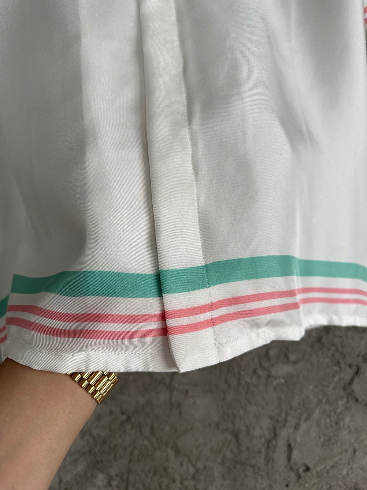Pastel Trim Silk Shirt - Men's