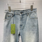 Blue Denim Faded Straight - Women's