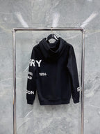 Black Cotton Text Print Pullover - Men's