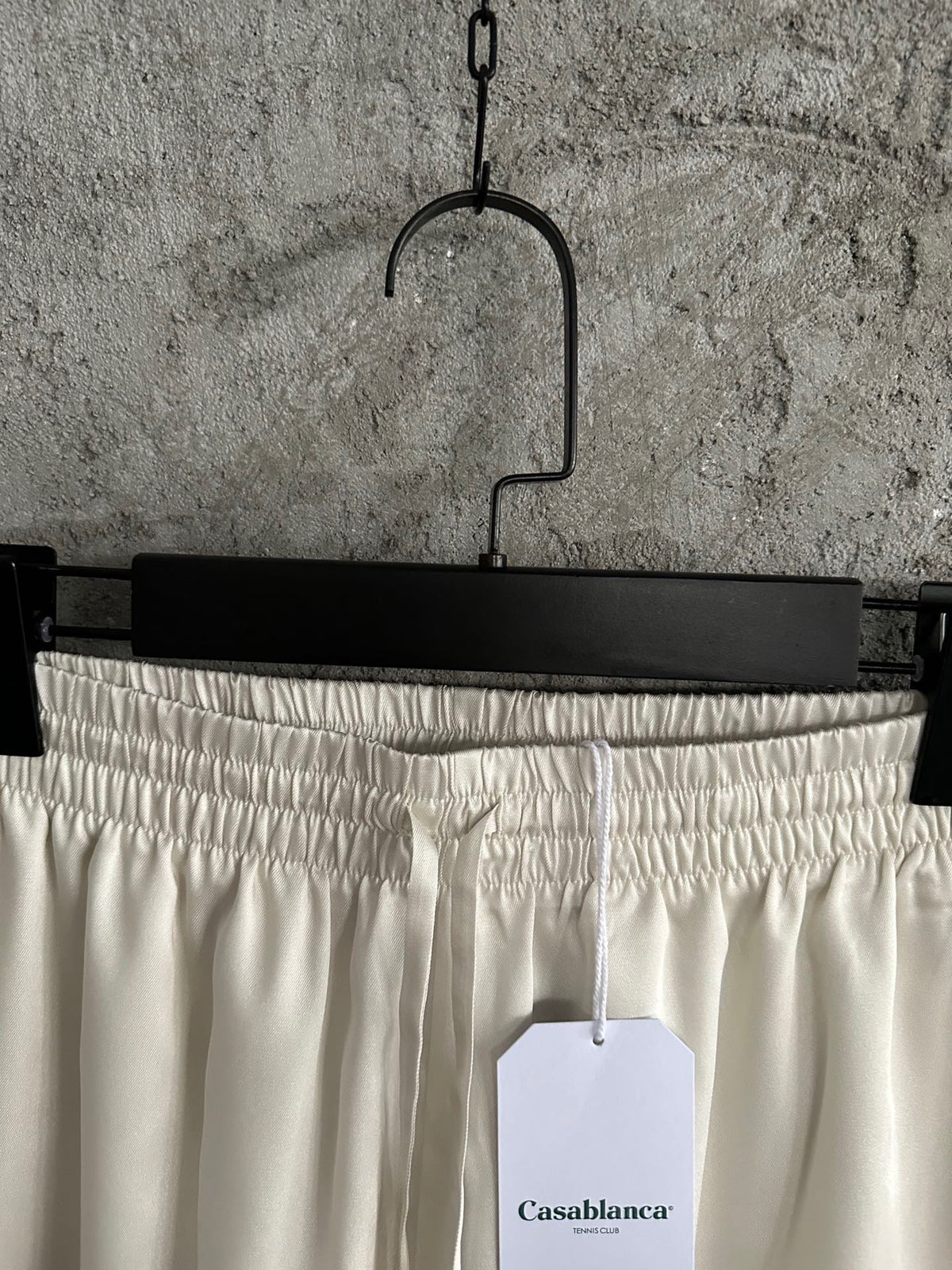 Cream Cotton Gradient Hem Drawstring - Men's